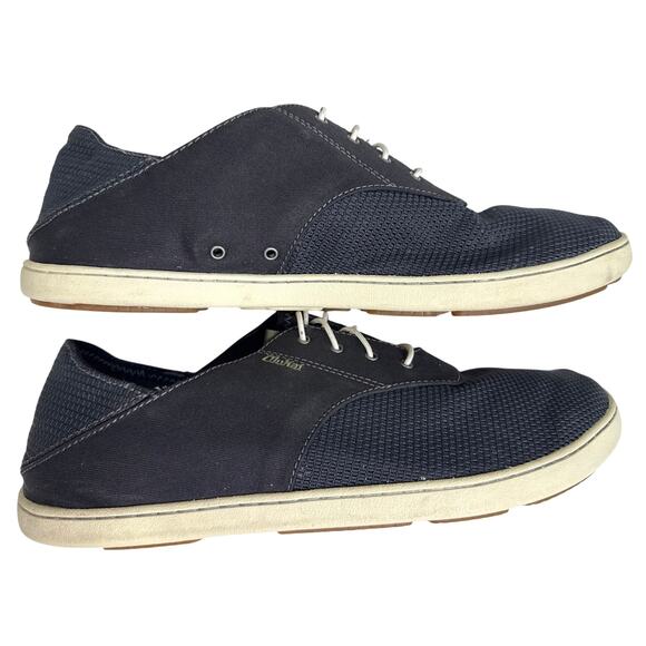 OluKai Nohea Moku Sneakers Men\'s 12 Black Mesh Lightweight Comfort Shoes EUC main image 7